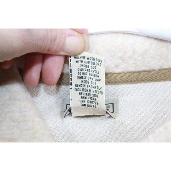 LL Bean Heritage Marled Fleece Pullover Sweater Khaki Heather Size XL Tall - Picture 8 of 11